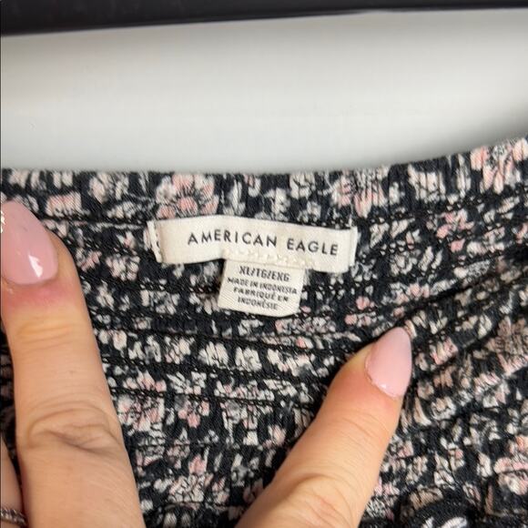 American Eagle Outfitters Black and White Tiered Mini Skirt - Picture 2 of 9